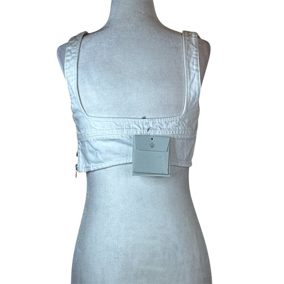 Loulou Studio Anet Bra Top in Ivory XSmall New Womens Denim Crop Tank - Picture 7 of 16